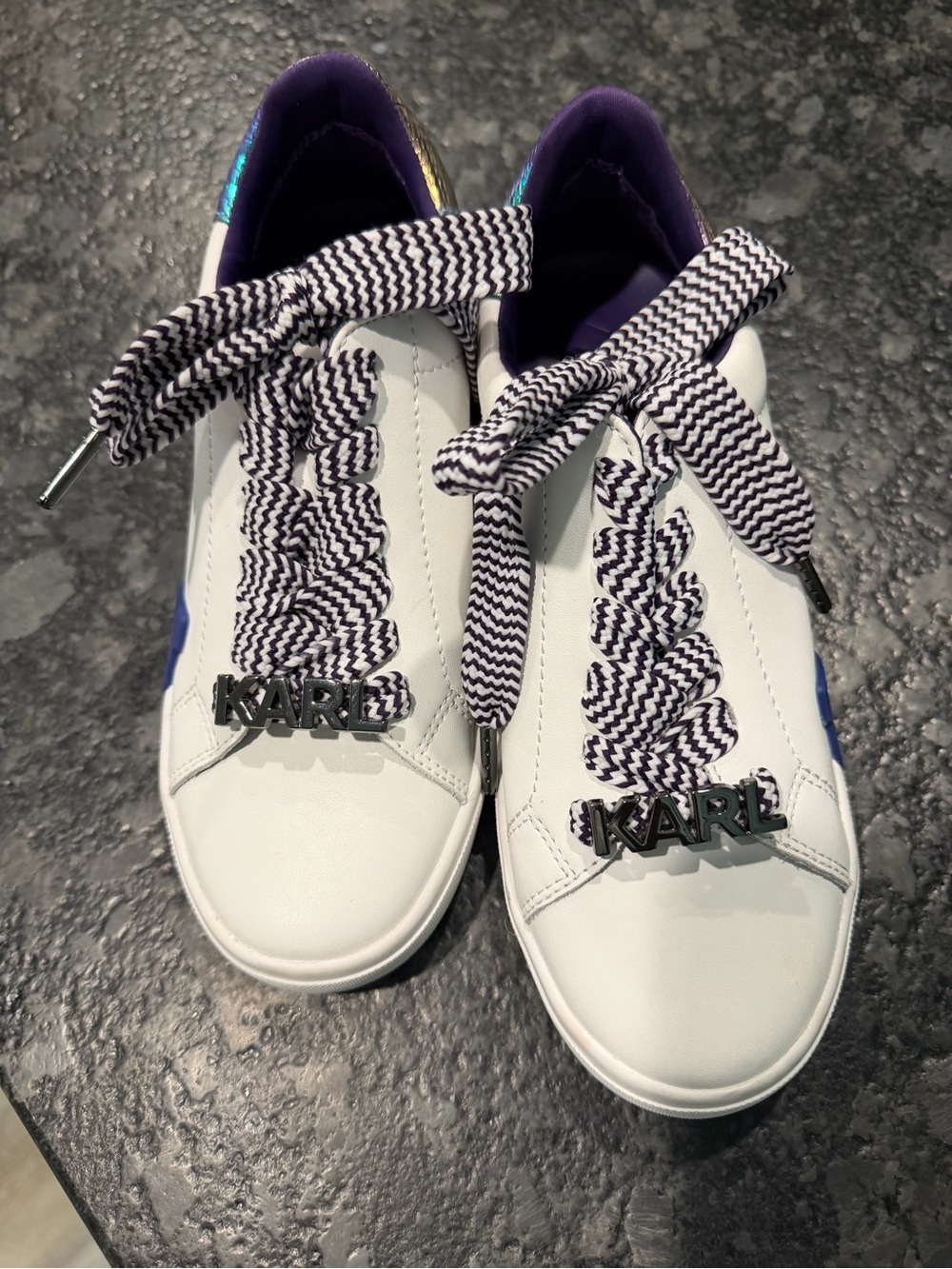 Karl Lagerfeld White Sneakers with Purple Accents